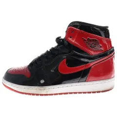 NIKE (ナイキ) AIR JORDAN 1 HIGH OG PATENT BRED 555088-063エアジョーダン1 OG パテント ブレッド ハイカットスニーカー ブラック/レッド US9/27cm