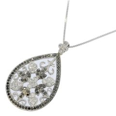 0.3ct/FD:0.5ct/ブラックダイヤモンド ダイヤモンド ネックレス・ペンダント/K18WG/750-7.0g/ホワイトゴールド/プレゼント【♀】【S】【レディース】★■555711【中古】