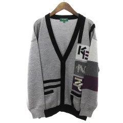 ケンゾー KENZO GOLF ゴルフ カーディガン 長袖 ロゴ 刺しゅう ウール 100％ グレー 5 XL位 ■SM1のサムネイル