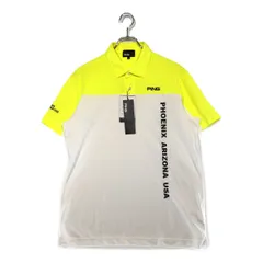 【24時間以内/匿名配送】未使用 ピンゴルフ メンズ 半袖 ロゴポロシャツ LL 未使用品 メンズ ピン PING 半袖ポロシャツ LL 白×黄 ホワイト