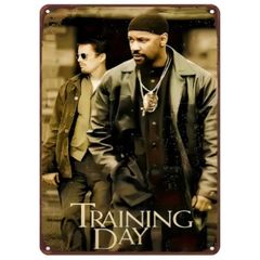 【788】新品 レトロ ブリキ看板 ★ TRAINING DAY ★ トレーニングデイ デンゼルワシントン 犯罪スリラー映画 アメリカン雑貨 ガレージ フェンス ヴィンテージ