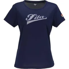 アップリケTシャツ(レディース) L フィラネイビー #VL2855-20 FILA 新品 未使用