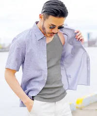 新品 未使用 テレコタンクトップ 217017 杢グレー