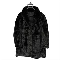 超美品 Christian Dior ディオール ダーク ミンク ボリューム ファー オーバーサイズ セミロング コート ブラック レディース c123
