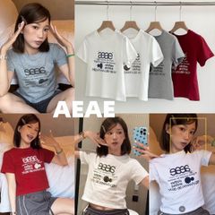 新品 韓国 AEAE エーイーエーイー WEB LOGO CROP TSHIRTS 半袖 ロゴ 人気  ウェブロゴクロップTシャツ ファッション Y2K 人気 【4色選択可能】