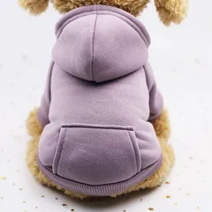 犬 服 秋 冬 ポケットパーカー 無地スウェットパーカー フード付き 防寒 暖かい シンプル 涼しい 可愛い わんこ服 猫服 格好いい 小型犬 中型犬⑥パープル