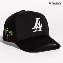 REFERENCE LA MULTI PANEL SNAPBACK CAP【BLACK】 (リファレンス 通販 キャップ 帽子 スナップバック ベースボールキャップ ロゴ LA)