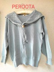 1018y【春秋コーデ】PEROOTA 古着 シャツ 長袖 ニット レディース
