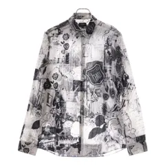 FENDI (フェンディ) 21SS ロゴ 総柄 L/S Graphic Shirt 長袖シャツ ホワイト×ブラック FS0571 A9NAのサムネイル