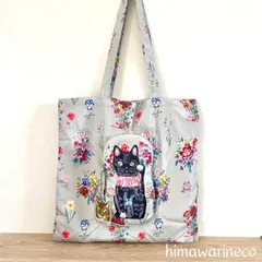 ナタリーレテ フェイスバッグ ラッキーキャット 折りたたみバッグ 黒猫