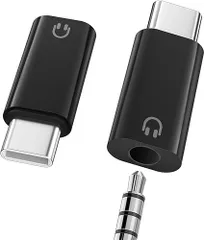 【在庫処分】【2個セット】 MoKo USB C to 3.5mm イヤホンジャック 変換アダプター 3.5mm 4極 3極 Type C イヤホン/ヘッドセット変換アダプタ DACチップ搭載 音楽/音量調節/通話 インラインコントロール対応 /iPh