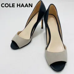 美品　COLE HAAN　コールハーン　オープントゥパンプス　コンビ素材　5