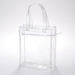 透明ビニール トート バッグ Mサイズ ファスナー付き (幅23×高さ28×マチ10cm) CB-2328 バック