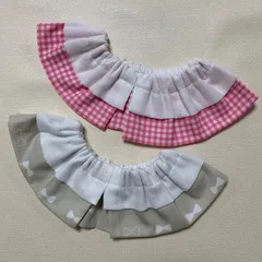 st16.フリルスタイ スタイ つけ襟  リバーシブル　2枚セット　ハンドメイド