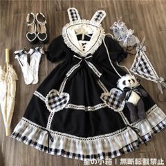 ルルゲッタ ♡ フラワーハート刺繍エプロンワンピース - メルカリ
