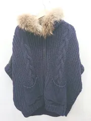 ■ ⊆ OPAQUE.CLIP オペークドットクリップ アルパカ ニット 長袖 ブルゾン サイズM ネイビー レディース E  【1410230006847】