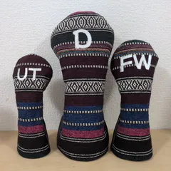 ゴルフヘッドカバー　ウッド用3点セット　ハンドメイド