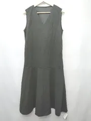 ◇ ⊇ ◎ ●未使用● La-gemme ラジェム タグ付き Vネック ノースリーブ ロング ワンピース サイズL ブラック レディース P  【1411070011060】