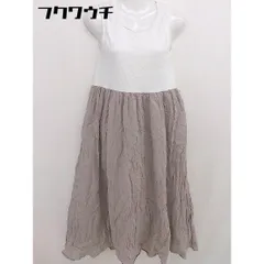 ◇ B:MING by BEAMS 切替 バイカラー ノースリーブ 膝下丈 ワンピース サイズ ONE ホワイト ベージュ レディース  【1109030011181】