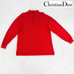 Christian Dior SPORTS　クリスチャンディオールスポーツ　長袖ポロシャツ　レッド　メンズ　Lサイズ