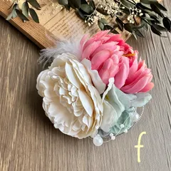 ハンドメイド　コサージュ　f