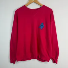 90s Katin スウェット トレーナー キャラクター ワンポイントロゴ ショッキングピンク メンズ 古着 ストリート Y2K ナード系 USA製