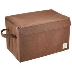東洋ケース ストレリアナチュレ ケース 収納ボックス ふた付き Lサイズ 幅43×奥行27×高さ27cm ブラウン ESTN-CBL-BR 1