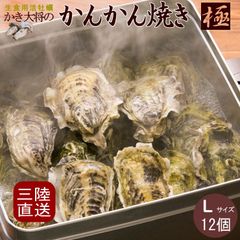 生食と焼きで2度美味しい【かき大将🦪のカンカン焼きセットLサイズ12個】三陸宮城女川産 殻付き 生牡蠣 BBQ