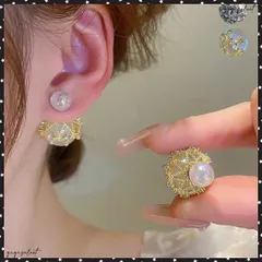 リバーシブルビッグパールピアスレディース韓国風パールピアス 人魚の涙2WAYピアス 大ぶりスタッドピアス オルチャン 二粒パール 大人可愛 耳飾り 女性パーティ上品アクセサリー女 結婚式披露宴演奏会 プレゼント ピアス