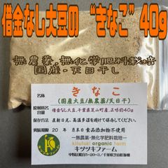 きなこ40g　借金なし大豆（在来種）100%使用 無農薬無化学肥料栽培・天日干し