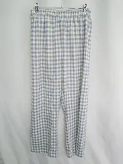 ◇ ⊂ PIBLUX チェック イージーパンツ サイズF ブルー レディース E  【1409240058779】