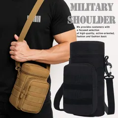 【多機能ミリタリー】ショルダーバッグ バッグ メンズ レディース 多機能 NEK 収納力抜群 ミリタリー アウトドア 散歩 旅行 キャンプ サバゲー 日常 ウエストポーチ 7986699 ブラック