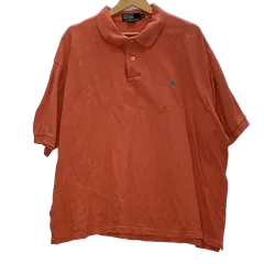 90's Polo by Ralph Lauren/90年代 ポロバイラルフローレン ヴィンテージ ポニー刺繡 半袖 ポロシャツ ワンポイント刺繡 オーバーサイズ ビッグサイズ ELSALVADOR製 メンズ XXL オレンジ