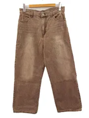 ビームスハート BEAMS HEART ブラスト ワイド ストレート デニムパンツ ジーンズ ブラウン L