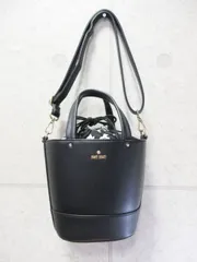 MARY QUANT マリークワント ２WAY ショルダーバッグ  ハンドバッグ 巾着 ロゴ 花柄 ブラック
