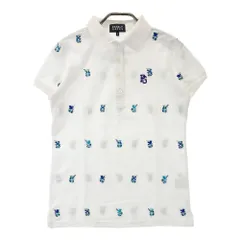 サイズ：0 PEARLY GATES パーリーゲイツ  半袖ポロシャツ 刺繍 カメレオン 総柄 ホワイト系 [240101412416] ゴルフウェア レディース ストスト