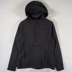 古着 ザ・ノースフェイス THE NORTH FACE フリースニットパーカー ハーフジップ プルオーバー  L  ダークグレー レディース