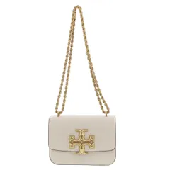 【中古】 TORY BURCH （トリーバーチ） ｴﾚﾉｱ ｽﾓｰﾙ ﾊﾞｯｸﾞ  ショルダー/メッセンジャーバッグ  ﾁｪｰﾝ ロゴ Ivory