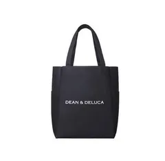 DEAN&DELUCA ディーン＆デルーカ トートバック 肩掛け バッグ キャンバス レディース メンズ コットン 出掛け  防撥水加工ブラック