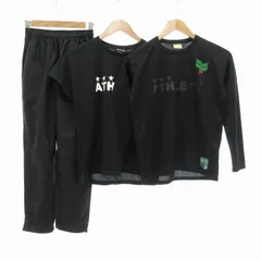 アスレタ ATHLETA サッカーウェア 3点セット 半袖シャツ 長袖シャツ ジョガーパンツ 140 150 黒 /UO