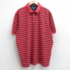 XL/古着 ノーティカ 半袖 ブランド ポロ シャツ メンズ ワンポイントロゴ 大きいサイズ 赤他 レッド ボーダー 25aug23 中古 トップス