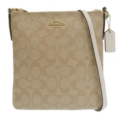 【本物保証】 新品同様 コーチ COACH シグネチャー ロゴ 斜め掛け ショルダーバッグ F58309 ベージュ