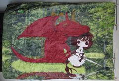ブランケット（ドラゴンと勇者）あごのせドラゴン