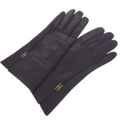 極美品】エルメス レザーグローブ ジャンボ ブラウン ゴールド金具 