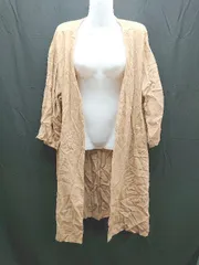 ◇ ZEANASIS ジーナシス ロング丈 前ボタン閉め無し 長袖 シャツ サイズF ブラウン レディース E  【1303290016959】