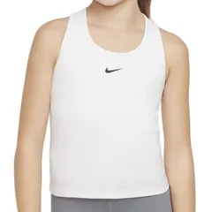 ナイキ(NIKE) ジュニア(ガールズ) Dri-FIT スウッシュ タンクトップ スポーツブラ FB2264-100 ホワイト×ブラック (23y10mトレーニング)【メール便発送】(310279842)