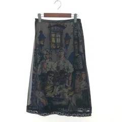 TOKUKO 1er VOL トクコ・プルミエヴォル シアーデザインススカート サイズ:9号 人物絵画プリント/裾レース    ブラック レディース / 240001167509のサムネイル