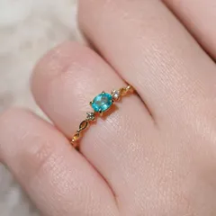 新品 希少 ブラジル産 パライバトルマリン リング 0.211ct D0.04ct k18 CGL産地鑑別書付き