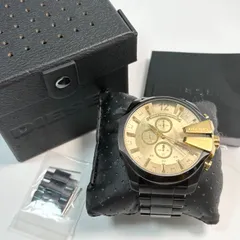 【送料無料】DIESEL/ディーゼル/DZ-4855/クロノグラフ/メガチーフ/メンズ/ゴールド×ブラック/クォーツ腕時計/中古品