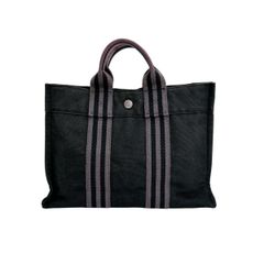 エルメス キャンバス ハンドバッグ フールトゥPM トートバッグ HERMES ブラック